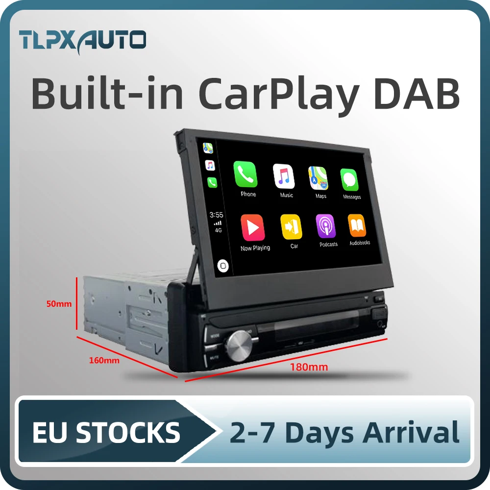 1Din 7 &quotВстроенный CarPlay Android Авто DAB Автомобильный мультимедийный плеер для Nissan Skoda