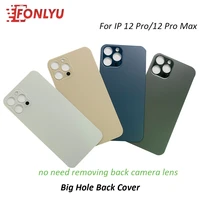 5pc ori quality big hole back glass cover housing case battery cover for 12 pro max rear battery housing cracked glass repair
