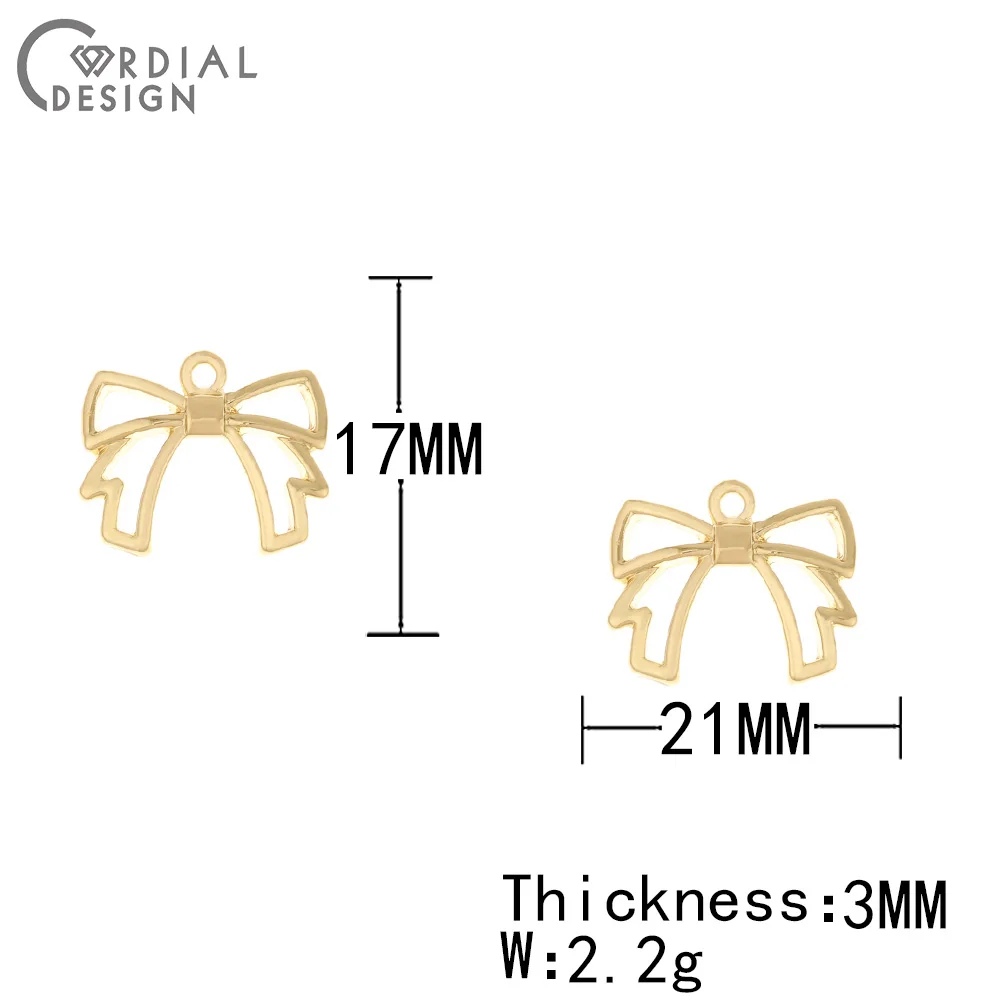 

Cordial Design 100Pcs 17*21MM Jewelry Accessories/DIY Charms/Bowknot Shape/Pendant/Hand Made/Earrings Findings & Components