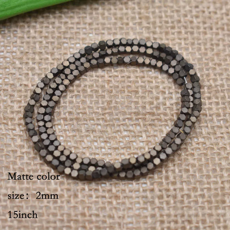 32-2mm matte 1,5 мм Цветные Квадратные бусины 274 шт Бусины из натурального камня гематит свободные Квадратные бусины для самостоятельного изготовления ювелирных изделий подарочные серьги - Цвет: 32-2mm matte