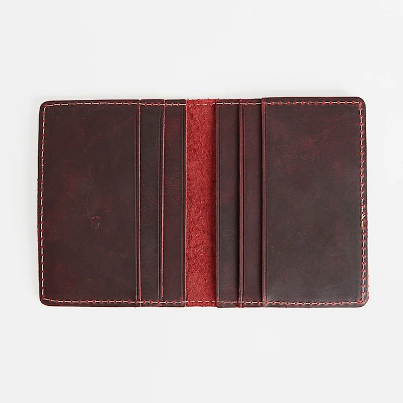 Винтажный кошелек ручной работы из натуральной кожи держатель для кредитных