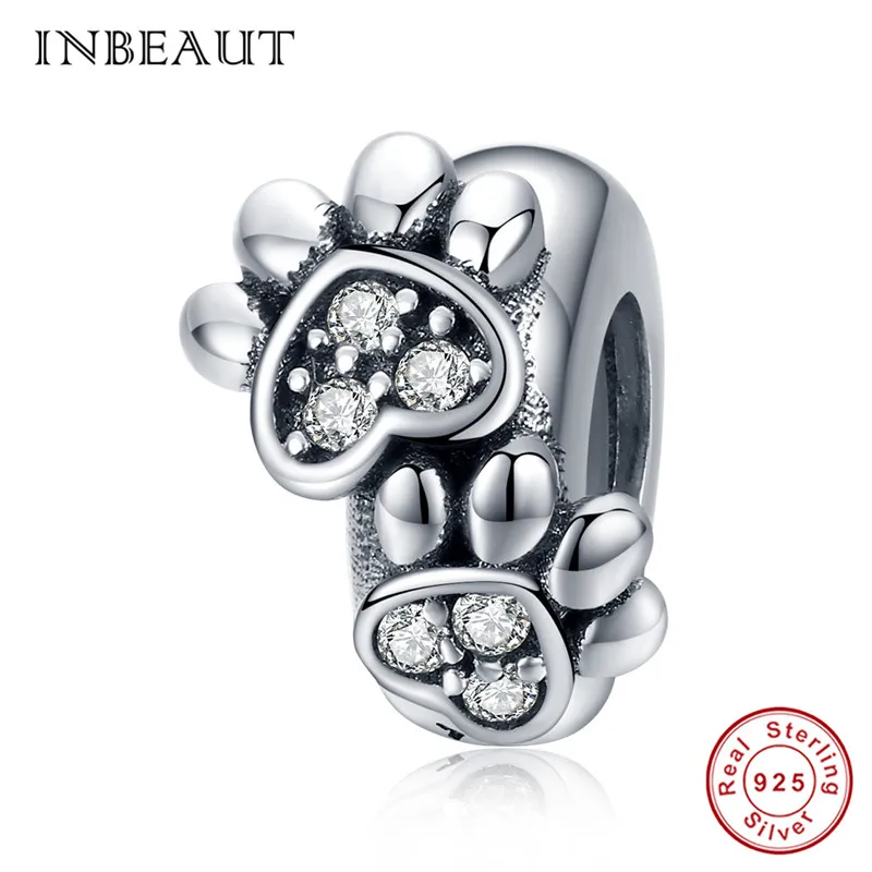 s13121 Браслет INBEAUT fit Pandora, серебро,, 925, розовый, кот, собака, единорог, подвески, маленький дьявол, Elepant, медведь, лапа, бусины, изготовление ювелирных изделий - Цвет: s13121