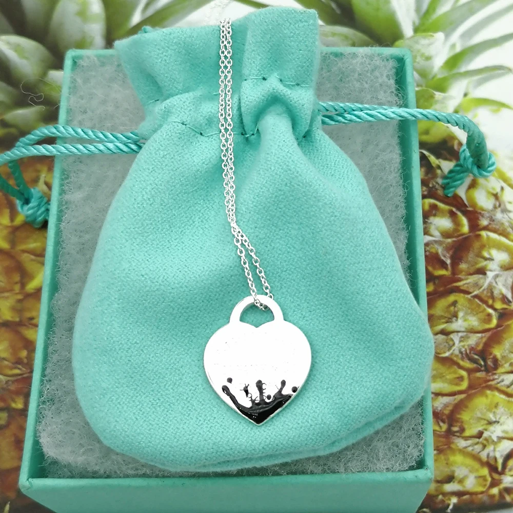 

S925 Sterling Silver Necklace Heart Water Flower Necklace Light Luxury Romantic Fashion Fine Jewelry Female Lovers Holiday Gift