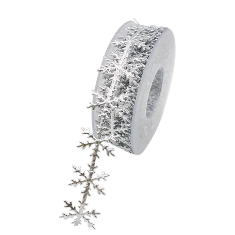 10 м новая имитация кожи золотистого и серебристого лента из снежинок кружевное
