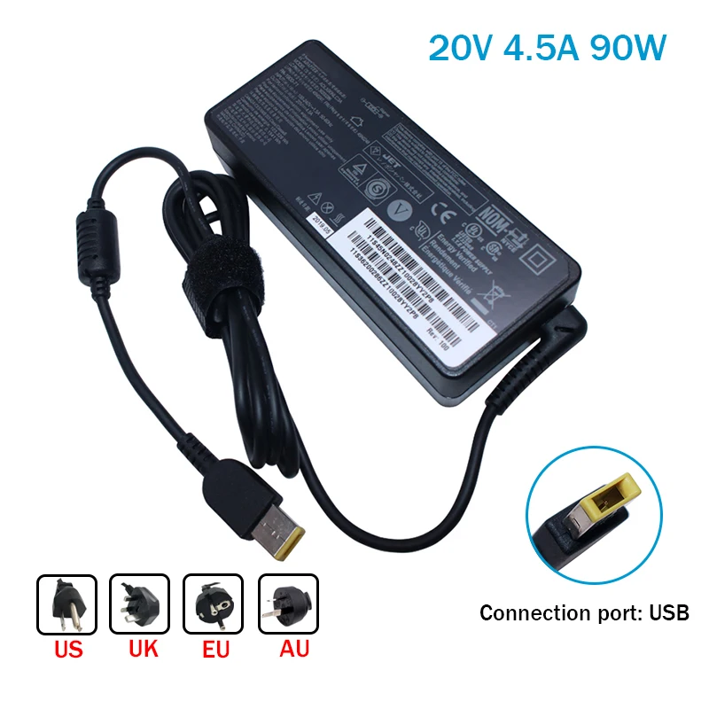 20V 4.5A 90W Ноутбук ac адаптер питания зарядное устройство для ноутбука Lenovo 45N0498 A090A052L
