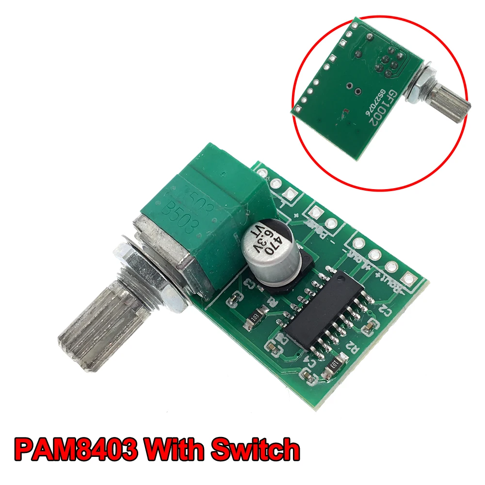 Плата цифрового усилителя мощности PAM8403 миниатюрная класса D 2*3 Вт 2 5 ~ В USB