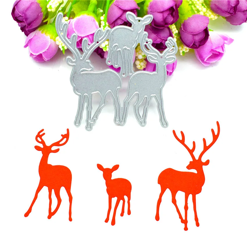 3 шт./компл. пресс формы в виде оленя металлические для скрапбукинга сделай сам