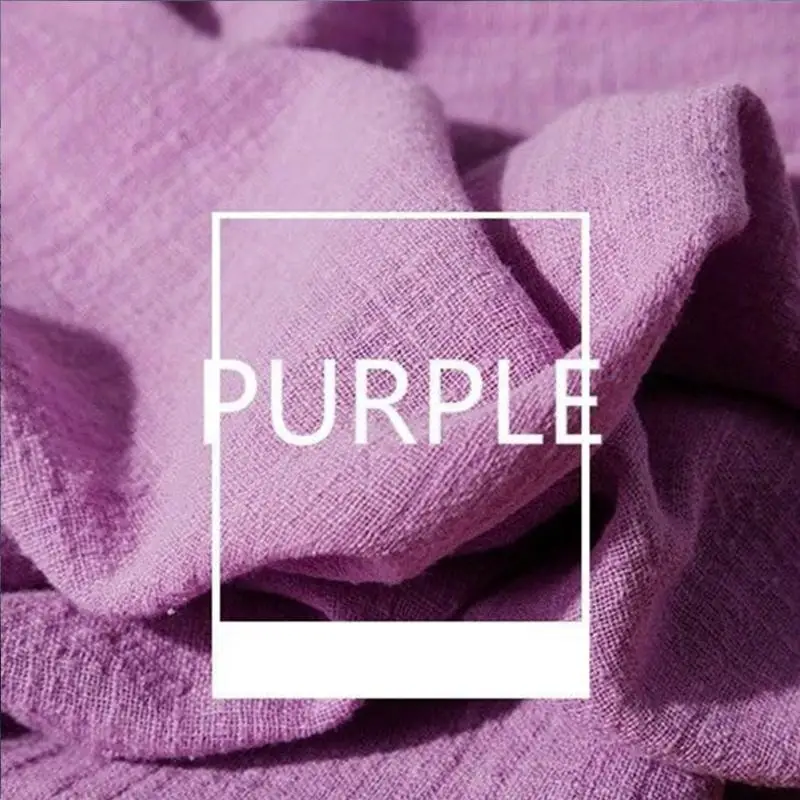 purple 1 шт. 130x100 см мягкий Лен Хлопок Ткань органический материал чистый натуральный лен Cambric эко Сделай Сам одежда Лоскутная Ткань 15 цветов - Цвет: purple