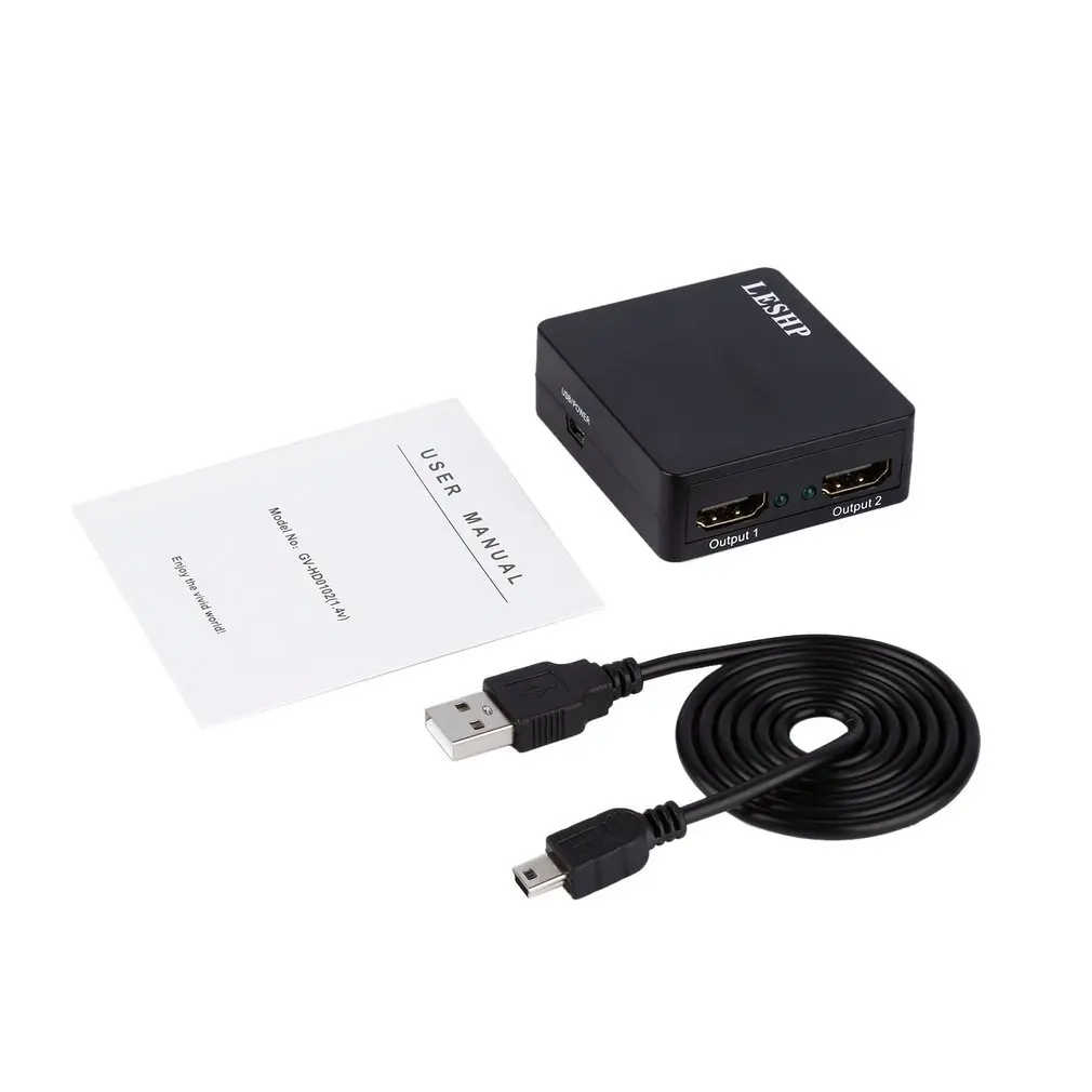 

1x2 Powered 1080P V1.4 Certified HDMI-compatible Splitter With Full Ultra 4K/2K And 3D Resolutions 1 Source Onto 2 Displays