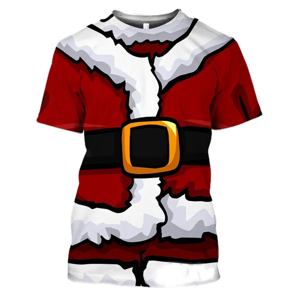 

2021 Рождественская Мужская футболка с 3D принтом Забавный Косплей Санта-Клаус модная одежда Рождественская Праздничная футболка оверсайз Но...