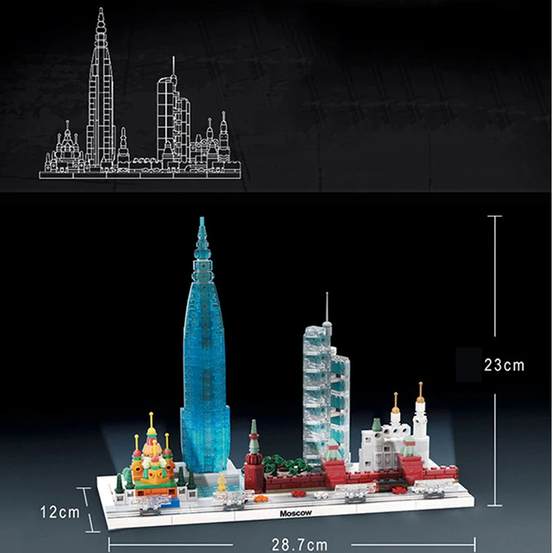 Дизайн конструктора строительные блоки Строительство города Москвы Skyline