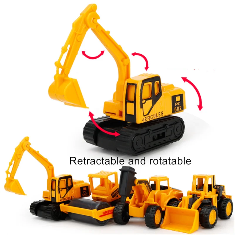 8 автомобилей/лот 1:64 сплав, небольшая модель строительного флота, подходящая к парковке, пейзаж здания