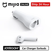 Joyroom JR-CP1, портативная маленькая Беспроводная стереогарнитура, в уши, usb, быстрое зарядное устройство для мобильного телефона, автомобильное зарядное устройство с Bluetooth, наушники