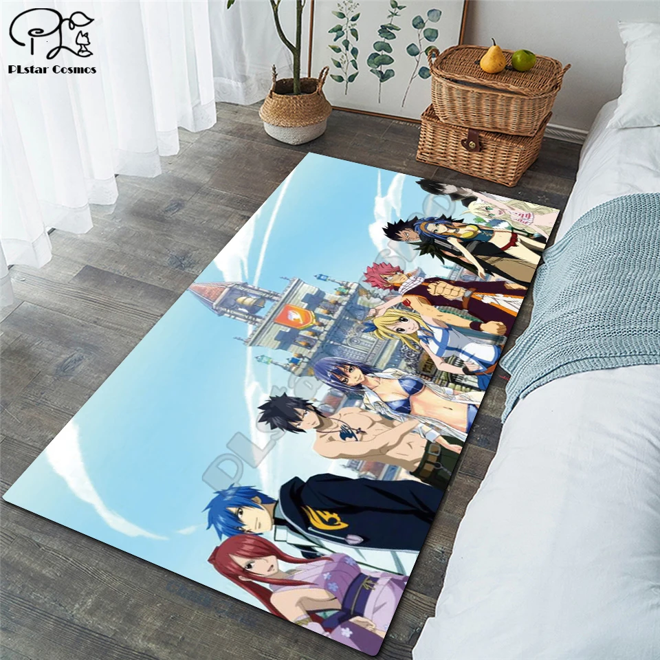 Противоскользящий коврик с аниме Фея хвост 3D нескользящий для столовой гостиной