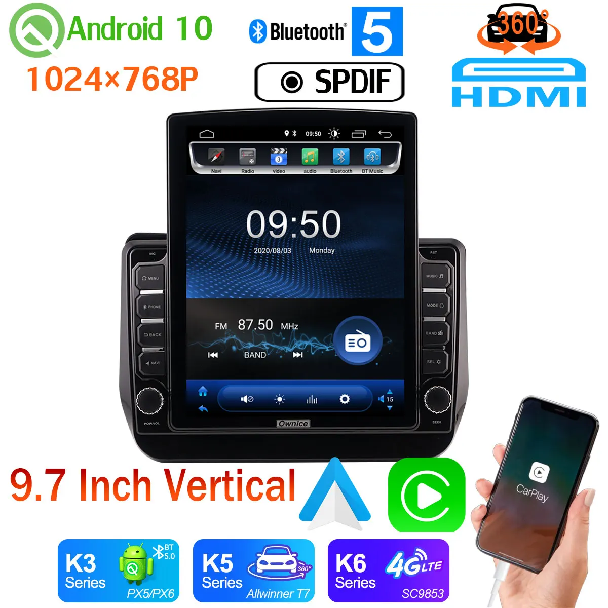 Автомобильная Мультимедийная система на Android 9 7 10 0 дюйма GPS для Hyundai H1 Grand Starex 2017