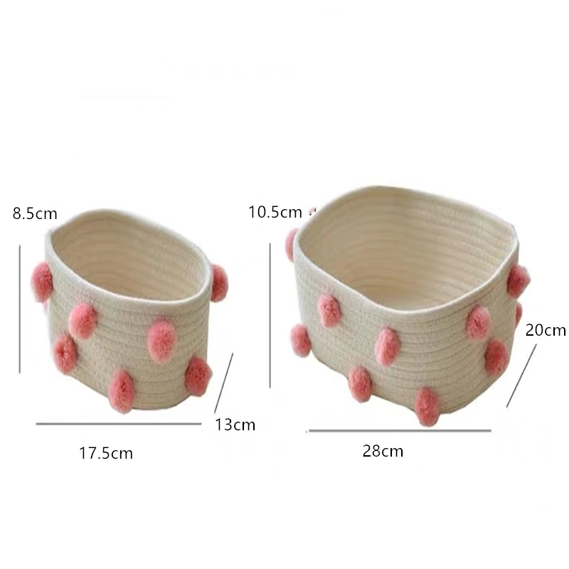 Pink receive basket cotton thread ball Nordic sitting room decorates sundry cosmetics to store indoor household articles | Дом и сад