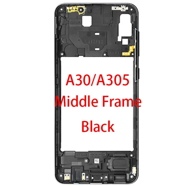 Для samsung A20 A30 A40 A50 A205F A305F A405F A505F спереди Корпус ЖК-дисплей средняя рамка задняя пластинчатый Корпус чехол-накладка - Цвет: A30 mid-frame-balck