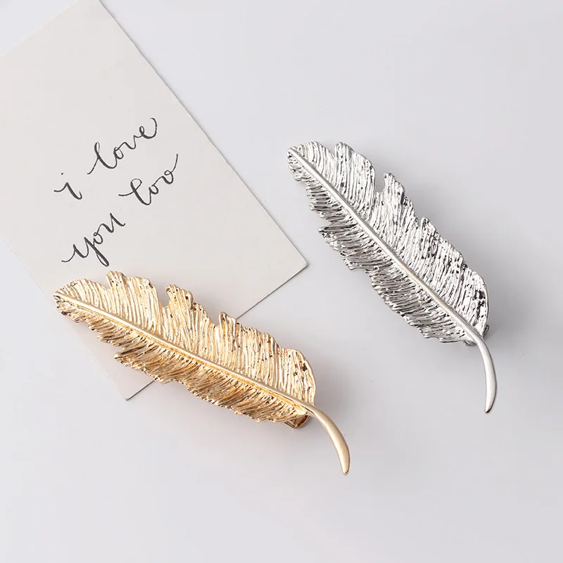 Morkopela 12 см большая металлическая заколка с листиками винтажная шпилька для волос