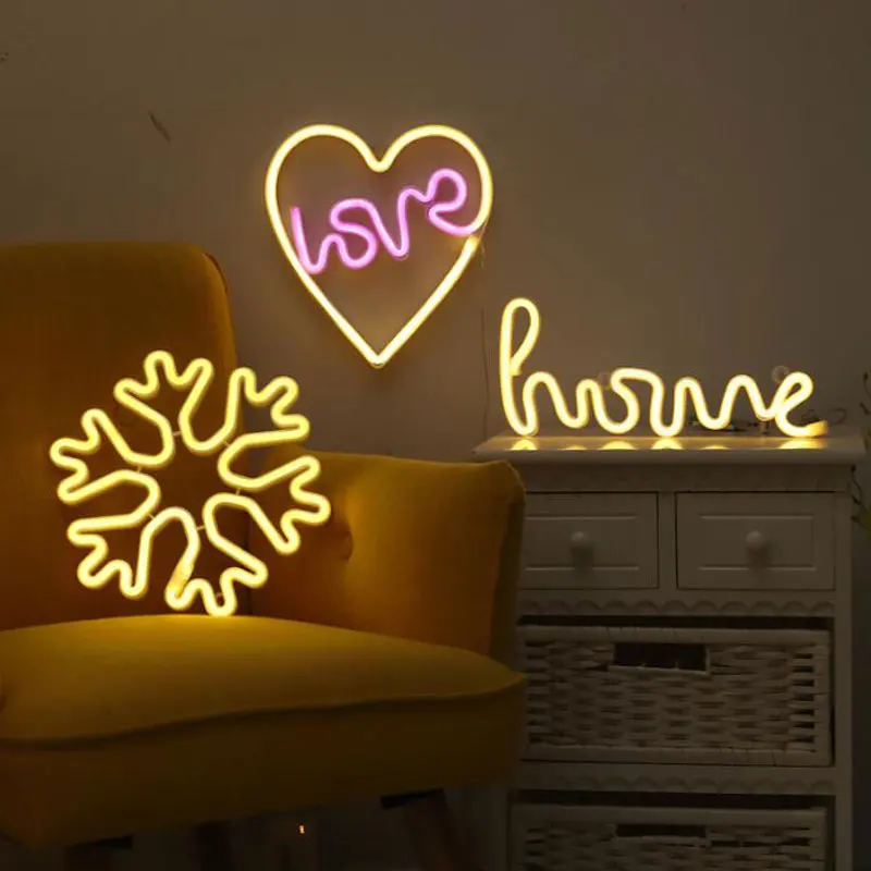 Новинка 2020 неоновый светодиодный ночник с надписью love heart светильник в виде