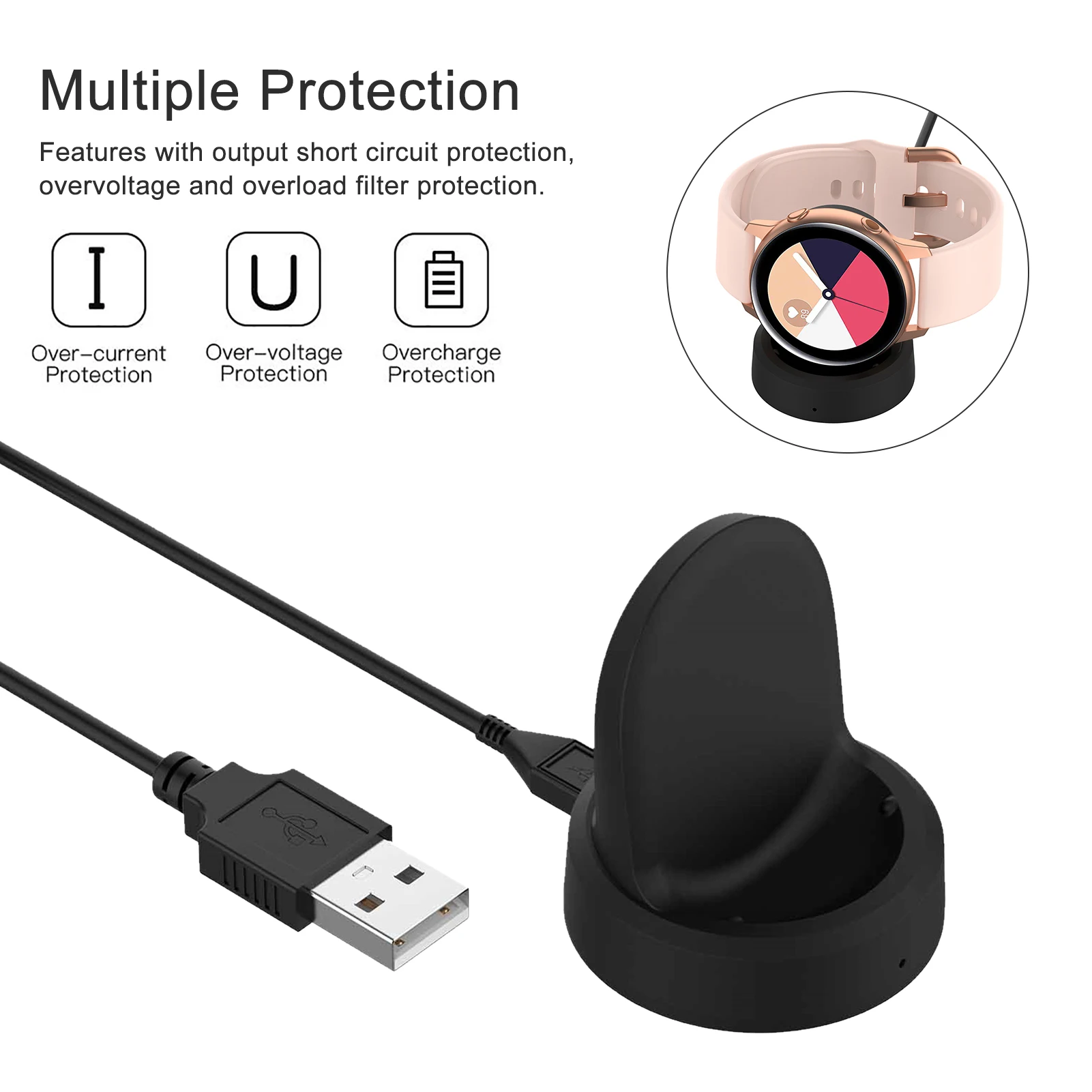 

Fast Charger For Samsung Galaxy Watch 4 40mm/44mm Classic 42/46mm Charging Cable Galaxy Watch 3/active 2/1 Power Supply Adapter