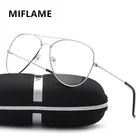 Очки в металлической оправе для мужчин и женщин, классические ретро-очки с прозрачными линзами, в золотистой оправе
