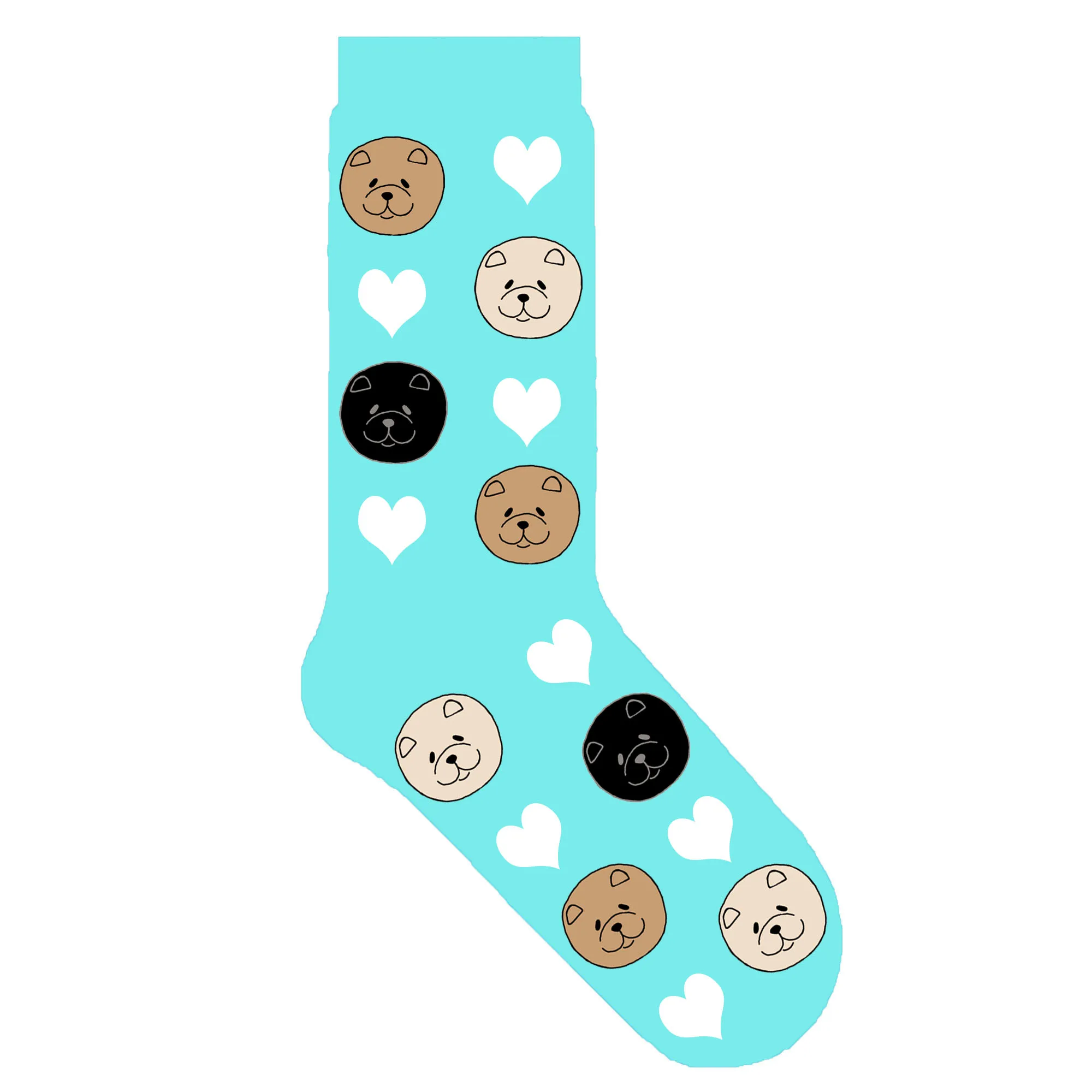 Новинка, собака чау-чау, носки для женщин, милое забавное сердце, собачка, щенок, собака, тематический подарок, 50 пара/лот, ЕС 38-44/ЕС 35-39