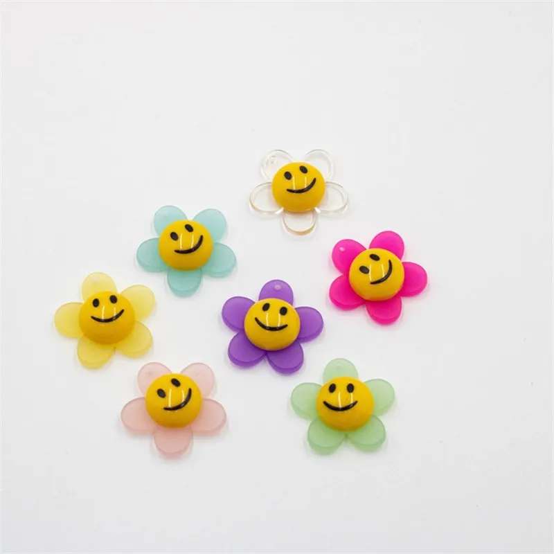 Новый стиль 50 шт./лот 25 мм смайлик сердцевина мультфильм подсолнухи форма смолы