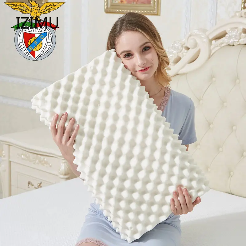 

IZIMU Natural-Latex Pillow Orthopedic Cervical Massage Bed Pillow Release Pressure Sleeping Pillows for Bedroom with Pillowcase