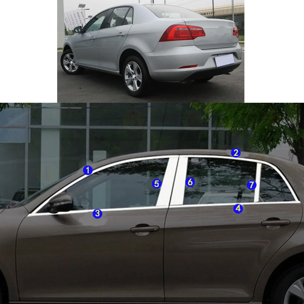 

Car Sticker Stainless Steel Garnish Pillar Window Middle Strip Trim Frame Hoods For VW Volkswagen Bora 2013-2015