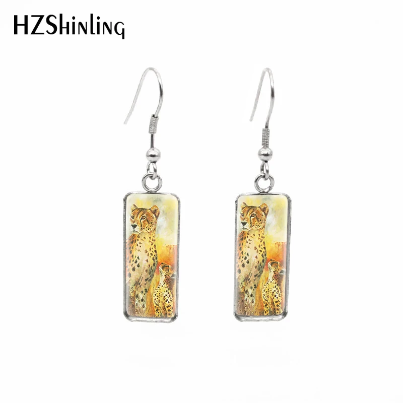 

Новинка 2020, леопардовые серьги, искусство, прямоугольные серьги с крючком, необычные животные