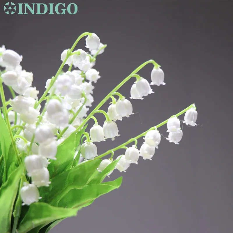 INDIGO-18pcs г. белый букет из конвалярии пластиковый цветок для невесты свадебного