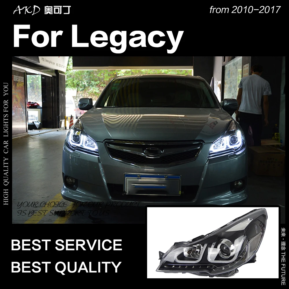 Автомобильная фара AKD для стайлинга фар Legacy 2010 2016 светодиодный ная Angel Eye DRL Hid