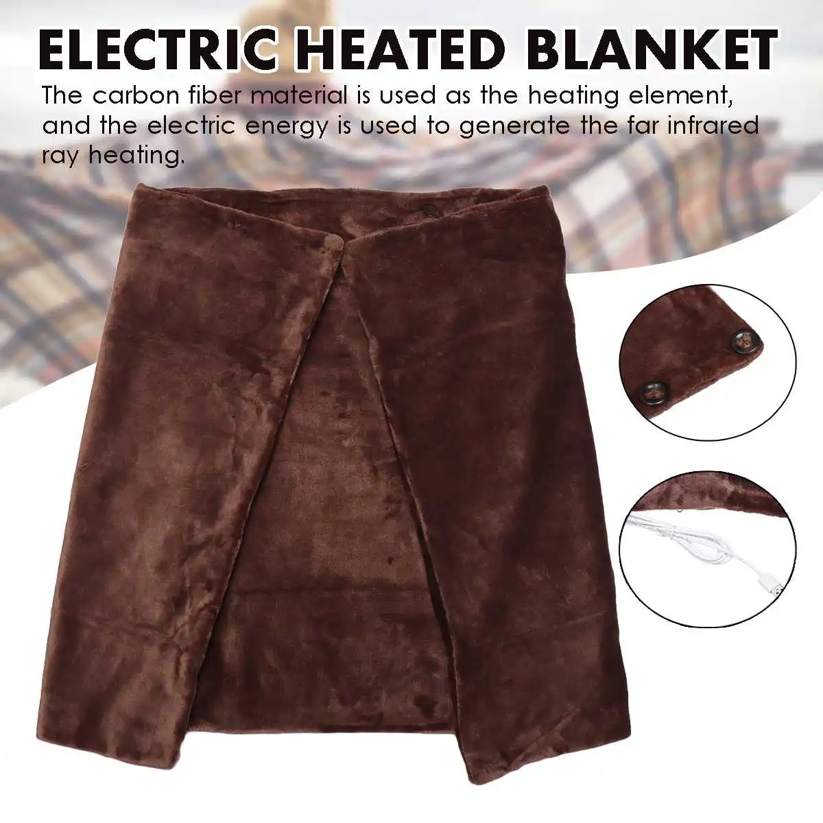 

Car Home Electric Warming Heating Blanket Pad Shoulder Neck Mink Fleece Mobile Heating Shawl USB Soft Winter Warm Health Care