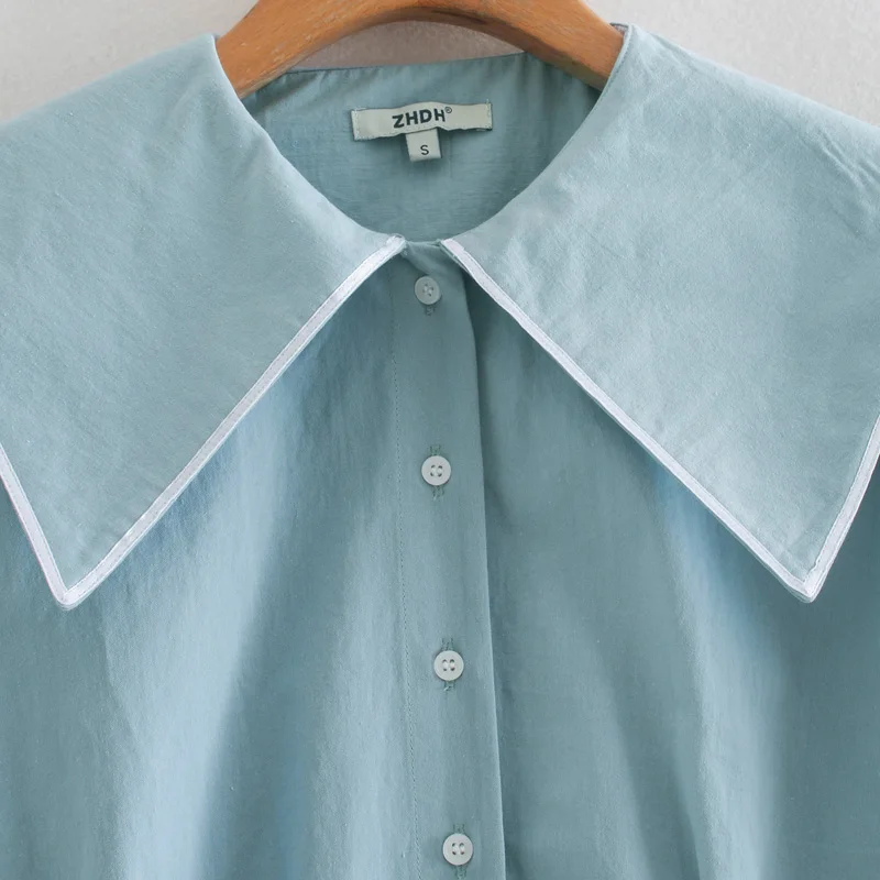 Женские блузки с отложным воротником AGong элегантные однотонные рубашки