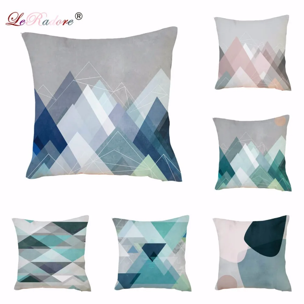 Новый чехол для подушки с геометрическим рисунком LeRadore ткань из кожи персика 45*45