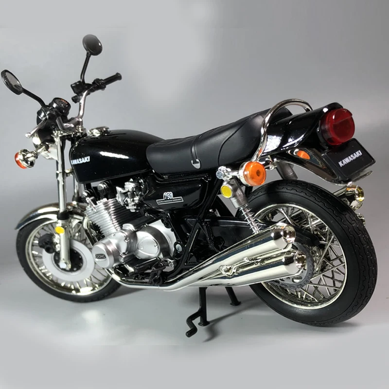 Имитация 1:12 Kawasaki 750 классический японский мотоцикл литье под давлением моделирование дисплей Модель мальчик рождественские подарки