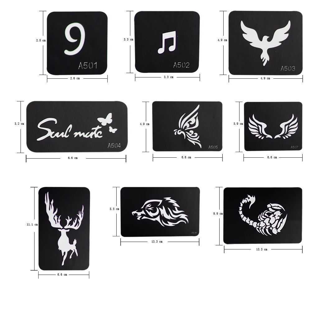 115 шт. маленькая тату книга трафаретов набор карт боди-арт живопись DIY блестящие