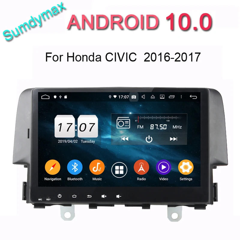 Автомобильный мультимедийный плеер 10 1 дюймов android Восьмиядерный для Honda civic 2016 с