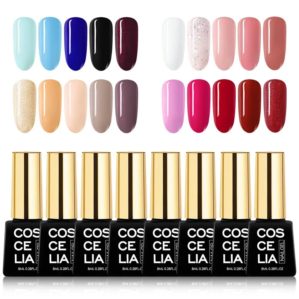 20 Colors Set C 20 шт./лот COSCELIA 8 мл гель набор сплошной цвет набор для маникюра Лак для ногтей Vernis Полупостоянный Гель-лак для ногтей набор - Цвет: 20 Colors Set C
