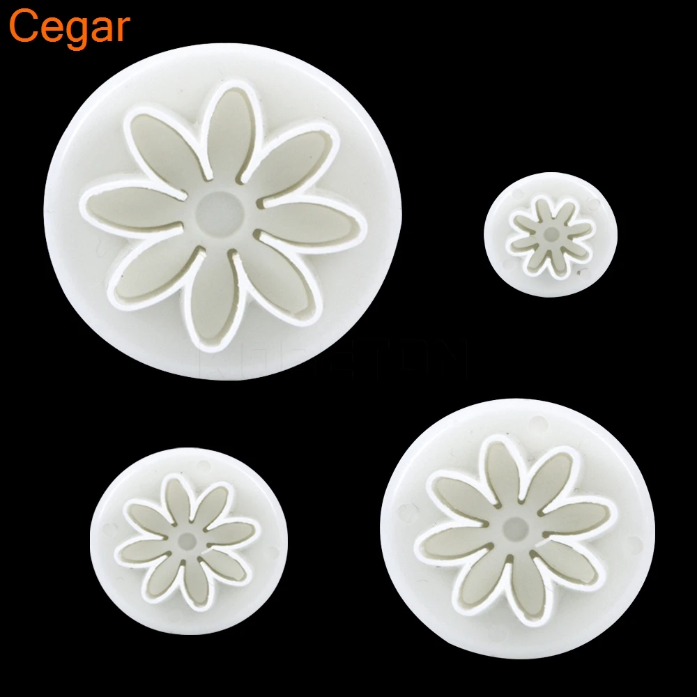 4 шт./компл. форма для маргаритки цветок Подсолнух Плунжер резак конфет печенья