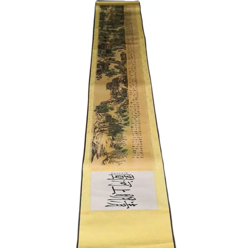 

Chinese Old Picture Paper "Riverside Scene At Qingming Festival" Long Scroll