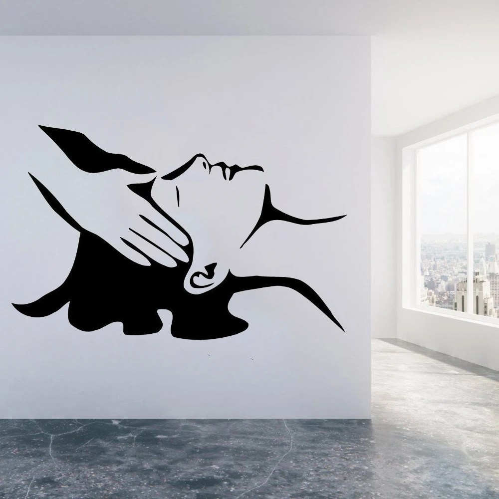 

Камни для спа-салона, настенные наклейки для лица, уход за кожей, массажная настенная наклейка, наклейка на стену для салона красоты, женское лицо, виниловое украшение для дома C306