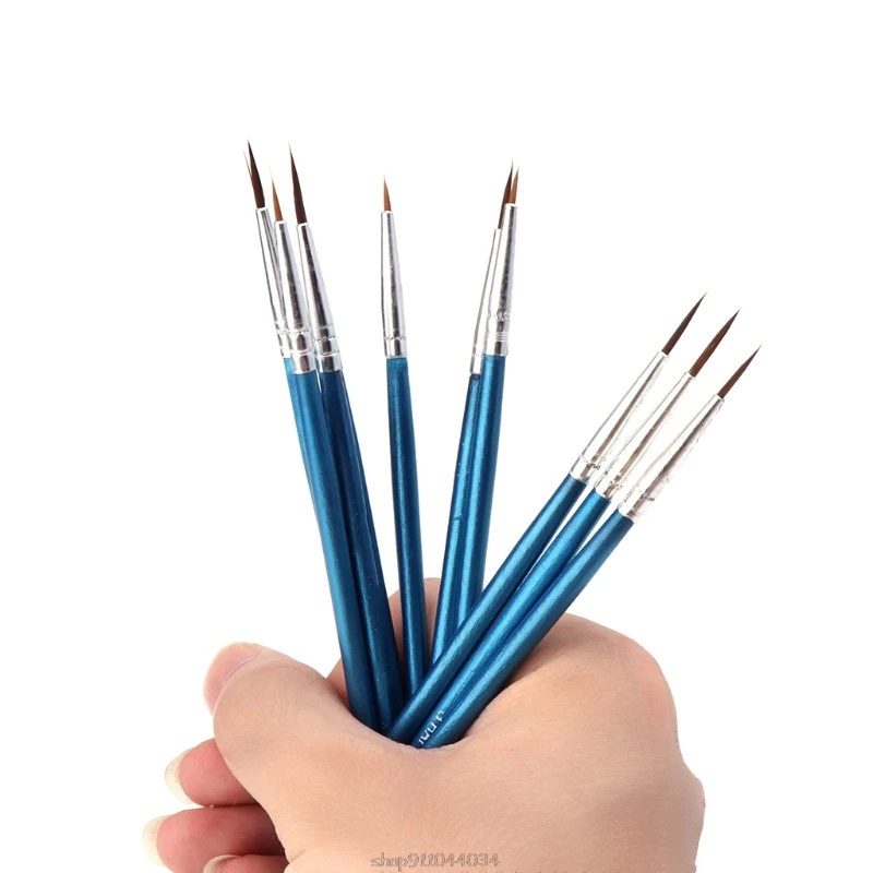 

10Pcs Nylon Hair Artist Paint Brush Acrylic Watercolor Round Fine Hand Point Tip Ja21 21 Dropship