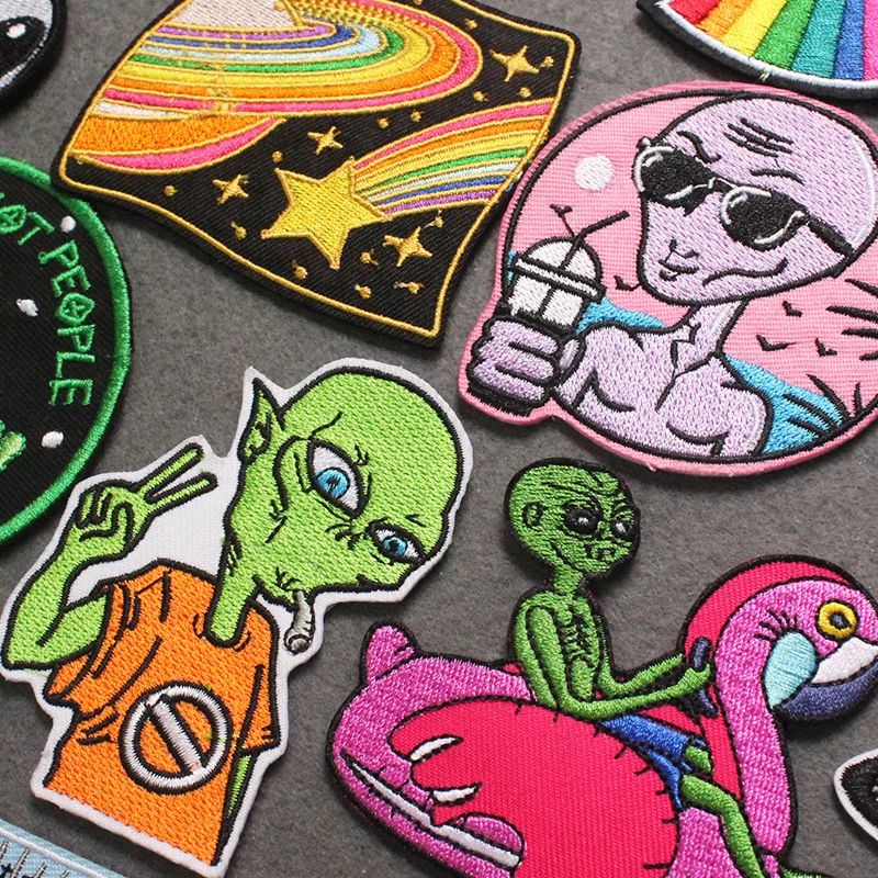 

DIY Alien/нашивка с НЛО, патчи для утюга на одежде, вышитые патчи для одежды, патчи, аксессуары для одежды