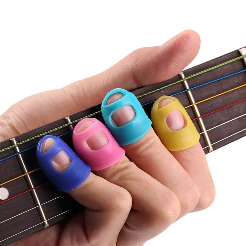 Clearance Sale 5pcs/set Silicone Non-slip Finger Guards Guitar Fingertip Protector Cover for Ukulele Guitar Parts Accessories