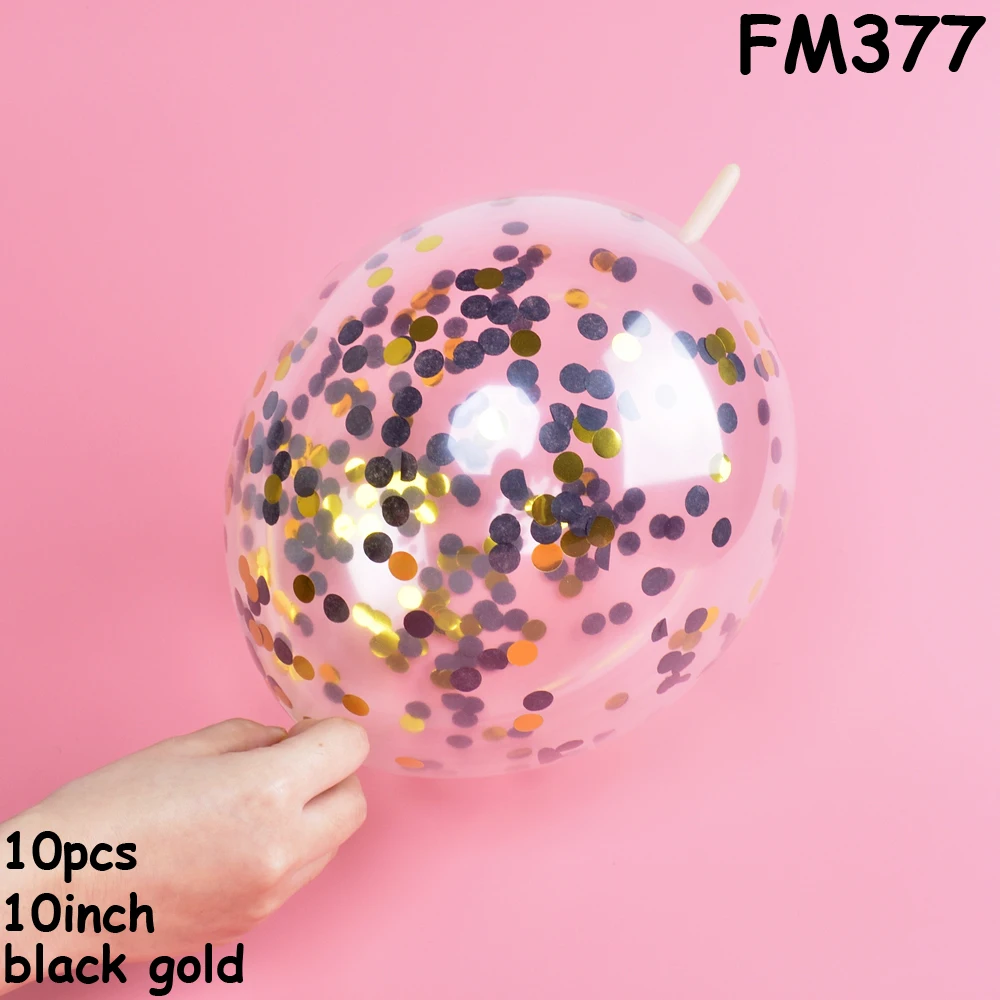 FM377 tail balloons 10 шт прозрачные воздушные шары с аппликацией в виде Золотой Звезды конфетти из фольги прозрачные воздушные шары с днем рождения Baby Shower Свадьба розовое золото вечерние украшения - Цвет: FM377 tail balloons