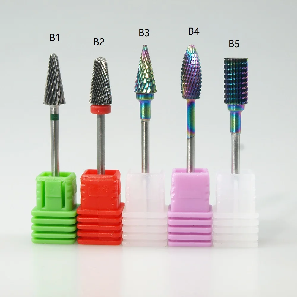 

Easy Nail Nail Drill Bits Carbide Milling Cutters For Manicure Cuticle Remover Pedicure Drill Machine Bit 3/32" Rainbow bits