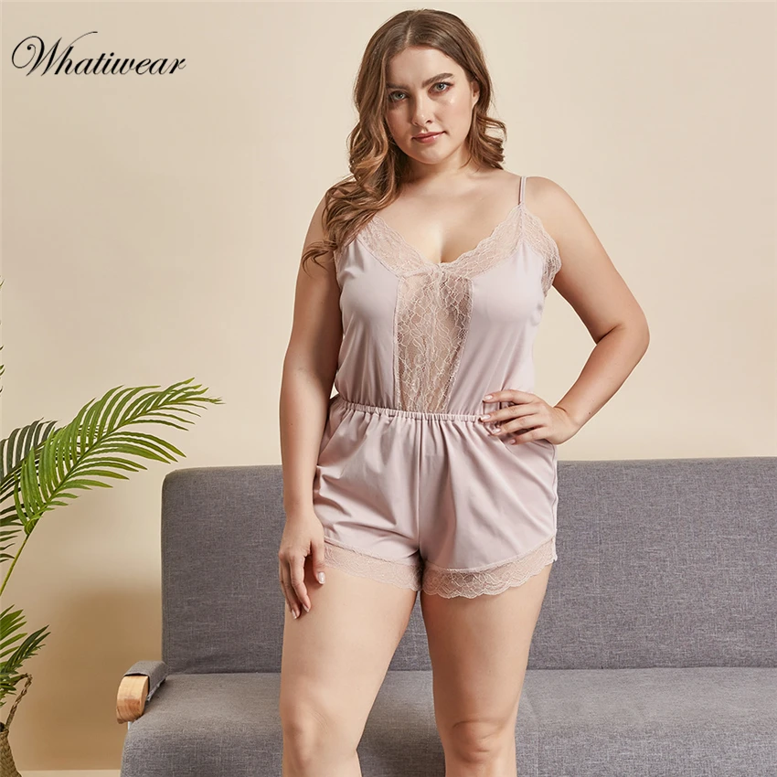 Белое Кружевное боди размера плюс с глубоким v образным вырезом прозрачное