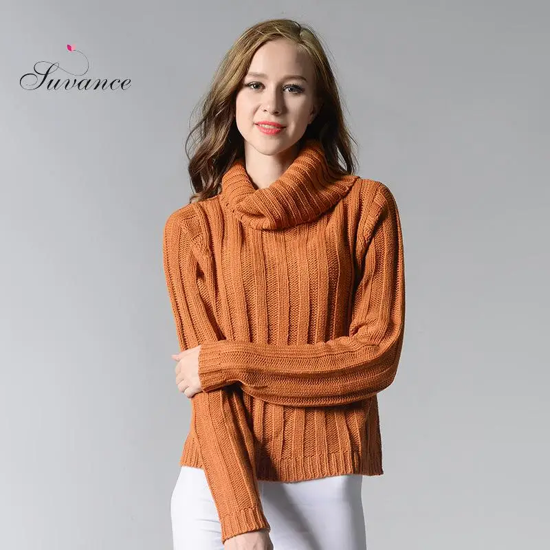 Модная водолазка с длинными рукавами одноцветные классические толстые пуловеры