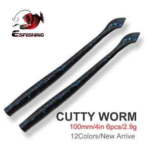 ESFISHING мягкие приманки Червячные приманки Cutty 100 мм 10 шт. 2,9 г Рыболовная Приманка Crankbait рыболовная форель Щука сом